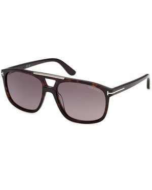 Tom Ford Ft1338 Brianna-02 52K Sunglasses Acetate Roviex Squared Normal - Black