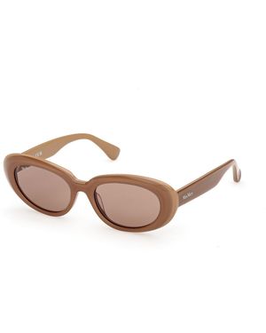 Max Mara Mm0196 46E Sunglasses Acetate Round Normal - Black