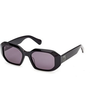 MAX&Co. Mo0152 01A Sunglasses Acetate Smoke Geometric Normal - Black