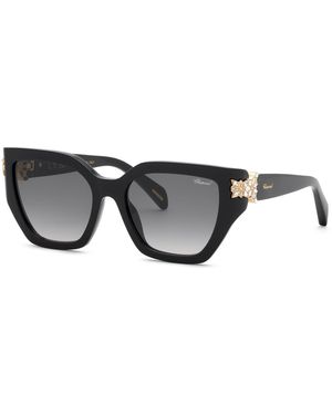 Chopard Sch418S 700 Sunglasses Acetate Smoke Butterfly Anti-Glare Nuanced - Black