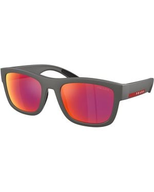 Prada Linea Rossa Ps 01Zs 16X02U Sunglasses Nylon Pillow Mirror - Black