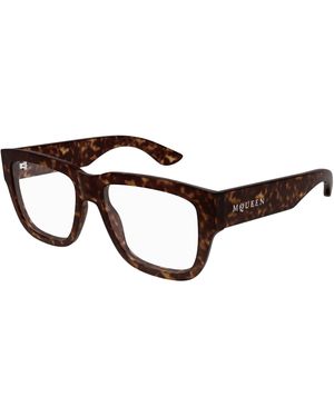 McQueen Am0510O 002 Optical Frames Acetate Transparent Squared - Black