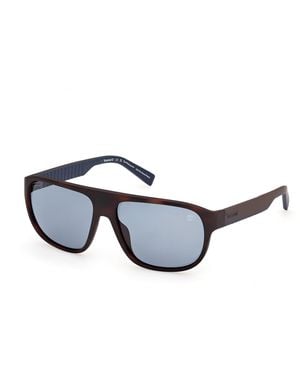 Timberland Tb00094 52D Sunglasses Injected Smoke Pilot Polarized - Black