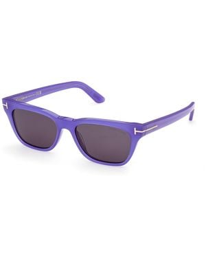 Tom Ford Ft1362 Penn-02 81A Sunglasses Acetate Smoke Squared Normal - Purple