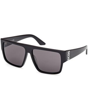 Gcds Gd0063 01A Sunglasses Acetate Smoke Geometric Normal - Black