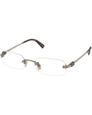 Miu Miu Mu 53Wv 26C1O1 Optical Frames Metal Transparent Round Normal - Black