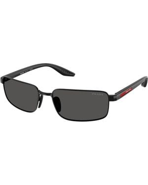Prada Linea Rossa Ps B54S 1Ab08Z Sunglasses Metal Squared Normal - Black