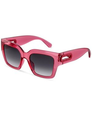 Furla Sfub08 03Gb Sunglasses Injected Smoke Geometric Normal Nuanced - Red