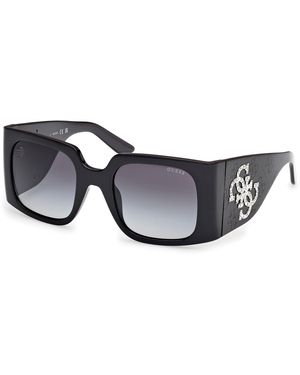 Guess Gu00201-H 01B Sunglasses Injected Smoke Squared Normal - Black