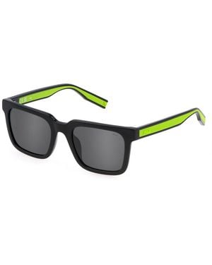 Fila Sfi526 Aaux Sunglasses Acetate Squared Normal Mirror - Black