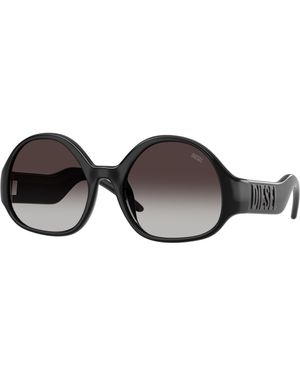 DIESEL Dl3022U 20018G Sunglasses Injected Round Normal Nuanced - Black
