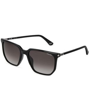 Police Splu70 Roadie 9 700 Sunglasses Acetate Smoke Geometric Normal Nuanced - Black