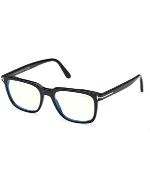 Tom Ford Ft6080-B 001 Optical Frames Acetate Squared Normal - Black