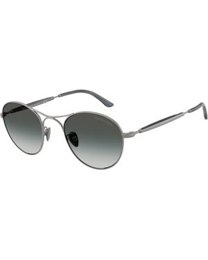 Giorgio Armani Ar6177 30037Z Sunglasses Steel Round Normal Shaded - Black
