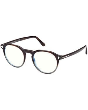 Tom Ford Ft5833-B 056 Optical Frames Acetate Round Normal - Black