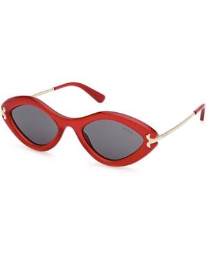 PUCCI Ep0223 66A Sunglasses Acetate Smoke Geometric Normal - Red