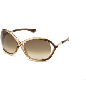 Tom Ford Ft0009 Whitney 74F Sunglasses Injected Geometric Normal Shaded - Black