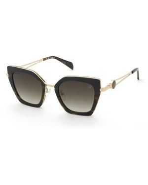 Blumarine Sbm244 300Y Sunglasses Metal Geometric Normal Nuanced - Black