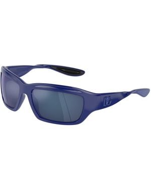 Dolce & Gabbana Dg6191 309455 Sunglasses Injected Squared Mirrored Mirror - Blue