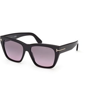 Tom Ford Ft1343 Flynn-02 01B Sunglasses Acetate Smoke Butterfly Normal - Black