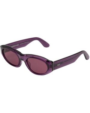 Retrosuperfuture 9Kh Cinema Melanzana Sunglasses Acetate Geometric Normal - Purple