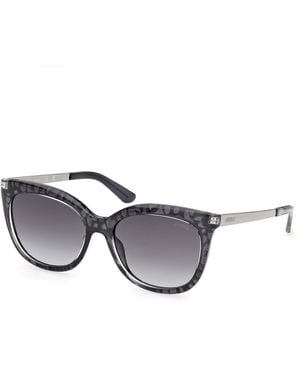 Guess Gu00354 90B Sunglasses Injected Smoke Cat Eye Normal - Black