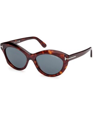Tom Ford Ft1111 Toni 54V Sunglasses Acetate Round Normal - Black