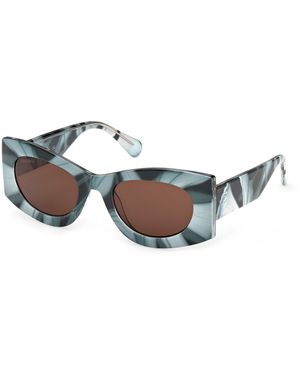 MAX&Co. Mo0131 93E Sunglasses Injected Geometric Normal - Black