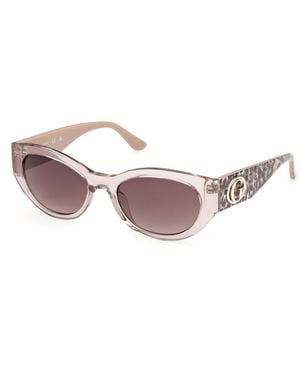 Guess Gu00362 57F Sunglasses Injected Round Normal - Natural