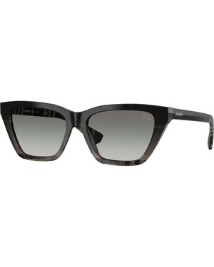 Burberry Be4468 420011 Sunglasses Acetate Cat Eye Normal Shaded - Black