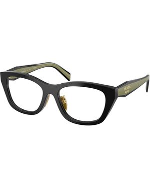 Prada Pr D11Vd 03K1O1 Optical Frames Acetate Transparent Geometric Normal - Black
