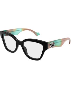 Gucci Gg1424O 016 Optical Frames Acetate Transparent Round - Black