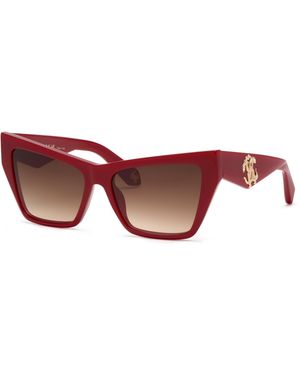 Roberto Cavalli Src114 09Ez Sunglasses Acetate Butterfly Normal Shaded - Red