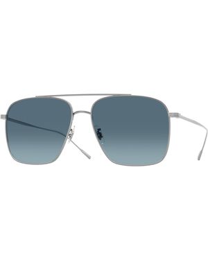 Oliver Peoples Ov1320St Dresner 5036Q8 Sunglasses Titanium Pilot Normal - Black