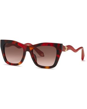 Roberto Cavalli Src129M 795 Sunglasses Acetate Squared Normal Shaded - Black