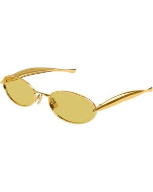 Bottega Veneta Bv1386S 005 Sunglasses Metal Round - Black