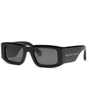 Philipp Plein Spp149V Plein Master 700 Sunglasses Acetate Smoke Squared Normal - Black