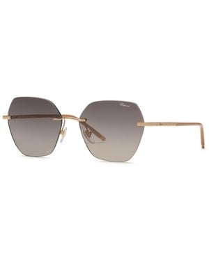 Chopard Schl88M 300K Sunglasses Metal Smoke Squared Mirror Nuanced - Black