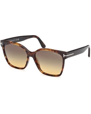 Tom Ford Ft1312 Iris-02 55B Sunglasses Acetate Smoke Butterfly Normal - Black