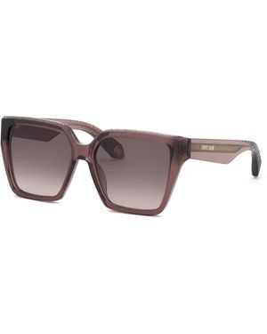 Roberto Cavalli Src156M 07Ay Sunglasses Acetate Squared Normal Nuanced - Black