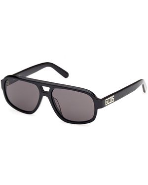 Gcds Gd0046 01A Sunglasses Acetate Smoke Pilot Normal - Black