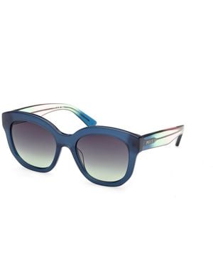 PUCCI Ep0254 90B Sunglasses Acetate Smoke Geometric Normal - Blue