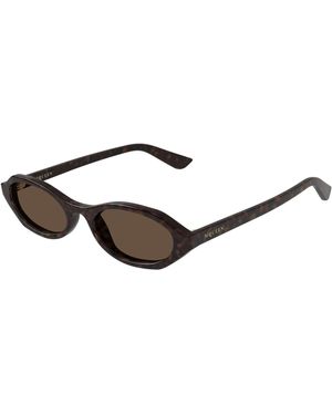 McQueen Am0559S 002 Sunglasses Acetate Round - Black