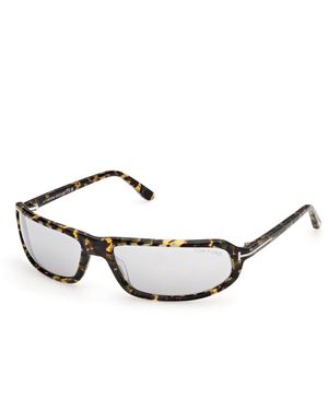 Tom Ford Ft1400 Addison-02 55C Sunglasses Acetate Smoke Squared Normal - Black