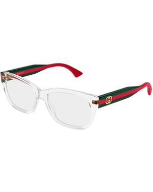 Gucci Gg0278On Transparent Clear Striped Leg Frames - Black