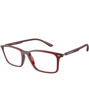 Emporio Armani Ea3237 6109 Optical Frames Injected Transparent Squared Normal - Black