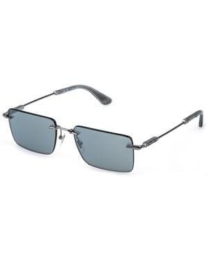 Police Splp35 Horizon 12 509X Sunglasses Metal Smoke Squared Mirror - Black