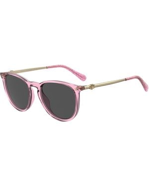 Chiara Ferragni Cf 1005/S Qr0/Ir Outlet Sunglasses Plastic Round - Black