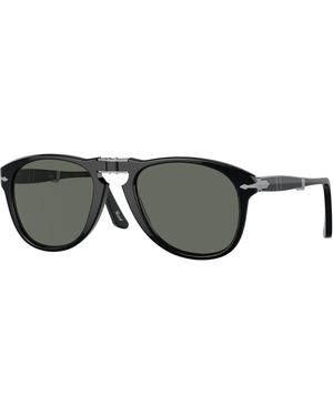 Persol Po0714 Folding 95/58 Sunglasses Acetate Pilot Polarized - Black