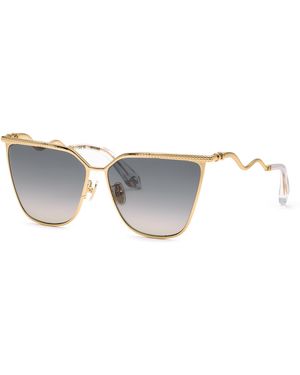 Roberto Cavalli Src133M 300 Sunglasses Metal Smoke Butterfly Normal Nuanced - Black